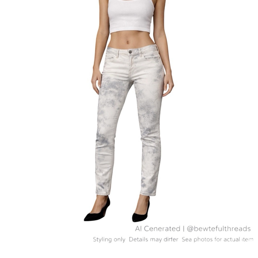 Joe’s Jeans 32 Tie Dye Gray White Skinny Jeans Y2K Indie Sleaze